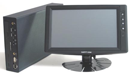Car-PC Car-PC System (CTF800 - 8" VGA Touchscreen, GPS USB, CALU-MC Barebone, Celeron-M 1.6Ghz, 512MB SlimRAM, 2,5" 40GB HDD, DVDRW-SlotIn-Drive) [Fanless]