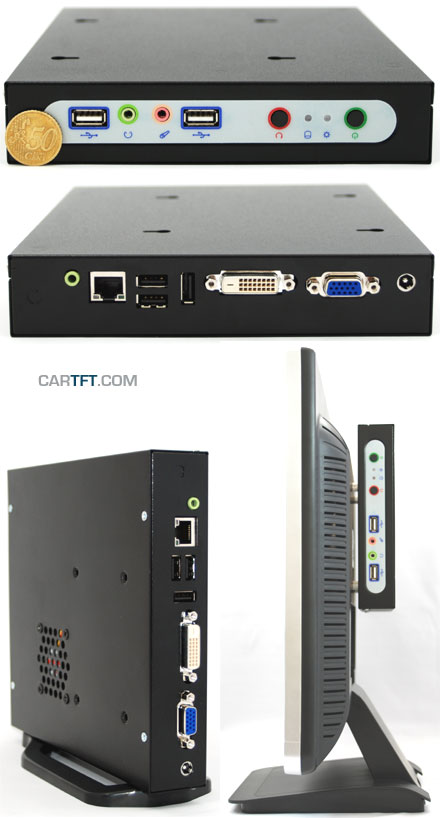 Car-PC MiniPC HAHE-MC-B Enclosure (for Intel D945GSEJT Half-Height ITX) [Black] (Minimum order qty.: 100 units)