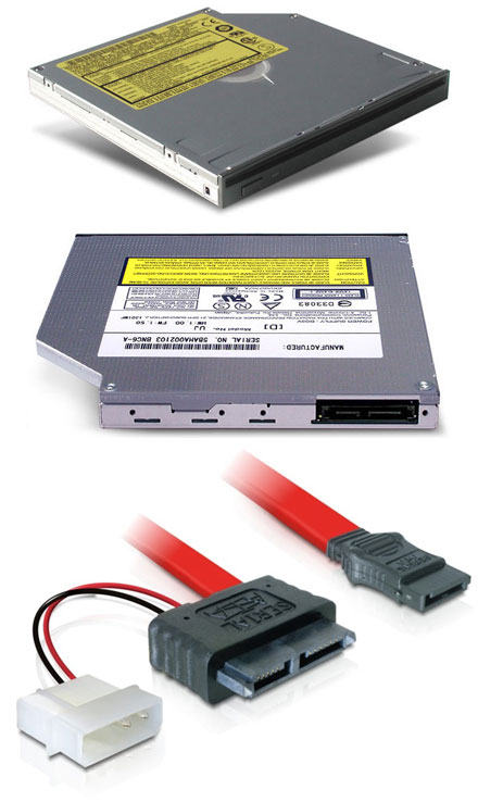 Car-PC SLIM-LINE DVD+-R/RW Panasonic <b>SLOT-IN</b> SATA (UJ-875A) + Adapter