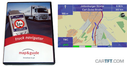 Car-PC PDA/PC GPS Receiver (Sirf 3 chipset) with RDS/TMC + PDA/PC GPS adapter cable [USB] + Map&Guide Truck Navigator 4.0 (Europa, Sprachausgabe, TMC) -multilingual- *BUNDLE*