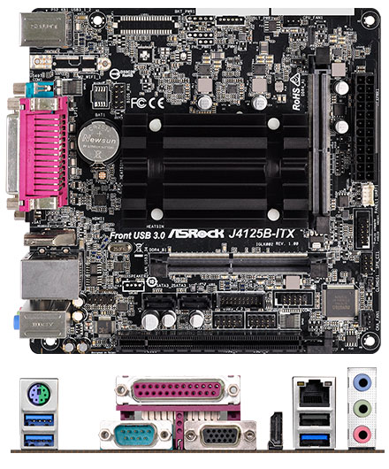 ASRock J4125B-ITX (Intel Celeron J4125 4x2.0Ghz, 1x PCIe x16) [FANLESS]