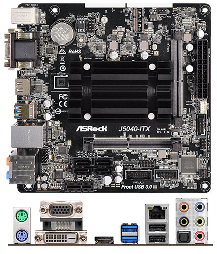 ASRock J5040-ITX (Intel Pentium Silber J5040 4x2.0Ghz, 4x SATA) [<b>LFTERLOS</b>]