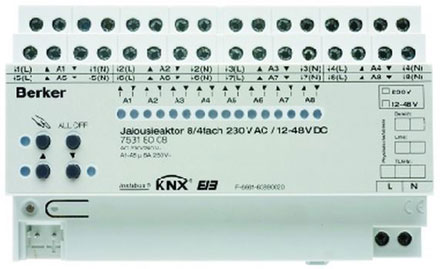 Berker 75318008 Jalousieaktor (8x230V / 4x12-48V)