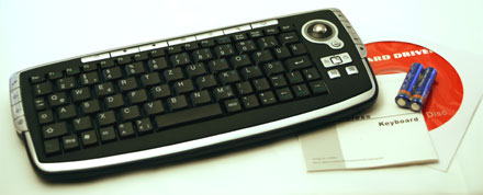 CTFWIKE-2 Wireless Funk-Tastatur mit Trackball (10m Reichweite) [DE-Layout] *Kompakt*