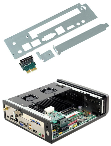 PCIe-Riser Adapter-Set f. M350 enclosure and Intel DN2800MT/Mitac PD10BI/PD10RI Mainboard