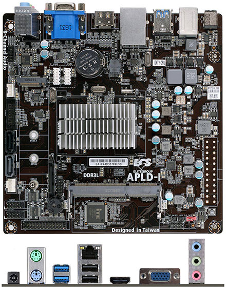 ECS APLD-I Mini-ITX (Intel Apollo Lake J3355, HDMI/dP, ATX) [<b>LFTERLOS</b>]