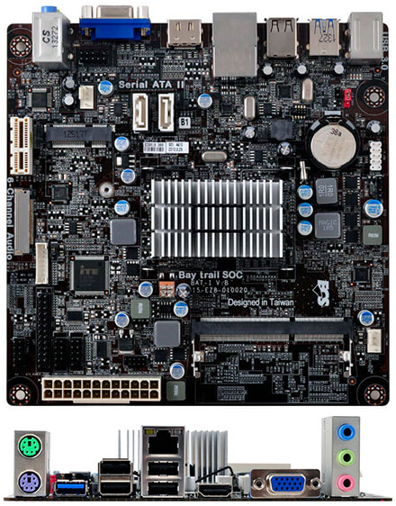 ECS BAT-I(V1.2) Mini-ITX (Intel Bay Trail J1900, HDMI/VGA, ATX) [<b>LFTERLOS</b>]