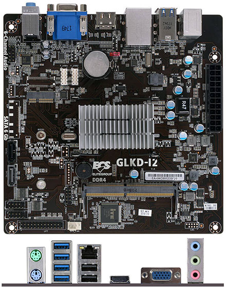 ECS GLKD-I2 Mini-ITX (Intel Gemini Lake J4005, HDMI/VGA, ATX) [<b>LFTERLOS</b>]
