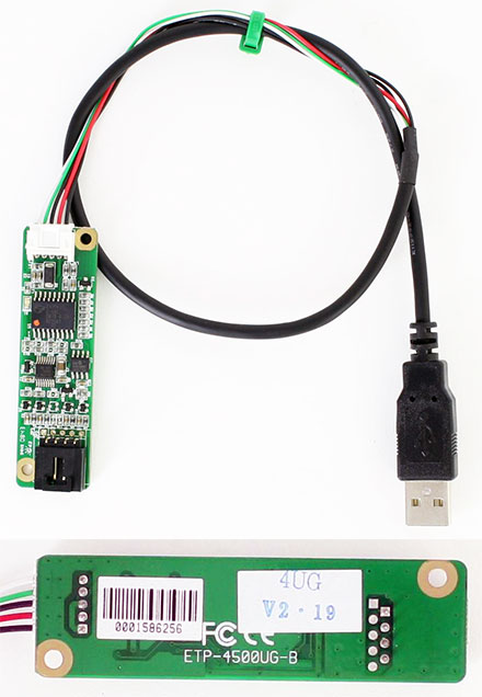 TOUCHSCREEN-CONTROLLER (ETP-4500UG-B, V2.19, 4-wire resistive, EETI/EGALAX) with 45cm USB cable