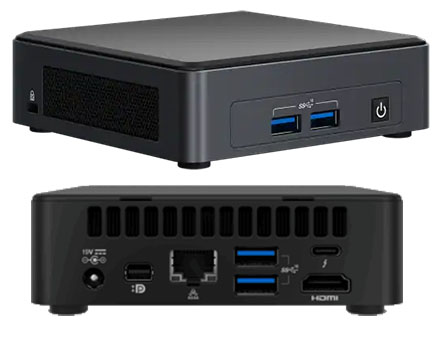 Intel NUC11TNKi7 (Intel Core i7-1165G7 up to 4,70GHz, 1x HDMI, 1x Mini DP, 2x Thunderbolt, 1x <b>M.2</b>)