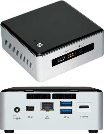 Intel NUC5i7RYH (Intel Core i7-5557U CPU 2x 3.1Ghz, 1x HDMI, 1x dP, 1x M.2, 2.5" HDD/SSD support)