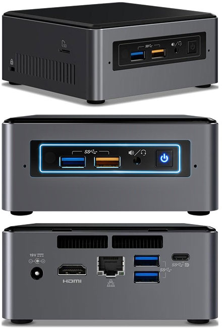 Intel NUC7i3BNH (Intel Core i3-7100U CPU 2x 2.4Ghz, 1x HDMI, 1x dP, 1x M.2, 2.5" HDD/SSD support)