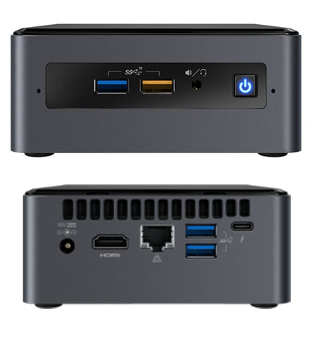 Intel NUC8I5INHJA (Intel Core i5-8265U, HDMI, mini DP, <b>8GB RAM, 1TB 2,5" SATA HDD, Win 10 Home</b>)