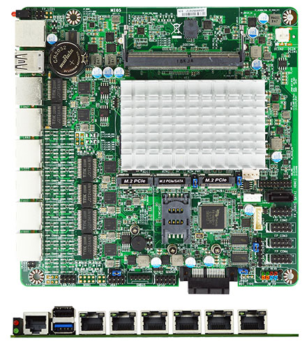 Jetway MI05-00K Thin-ITX (J6412 Intel Elkhart Lake SoC, SIM Slot, 6x LAN, <b>1* PCIe x1</b>)