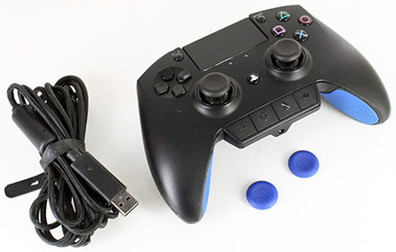 RAZER Raiju PC/Steam/PS4 Gaming Controller Gamepad (Black/Blue, USB, programmable) [<b>RECERTIFIED, 1 Jahr warranty</b>] (RZ06-01970100)