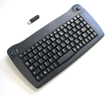 Wireless Funk-Tastatur mit Mausstick (10m Reichweite) [UK-Layout] *Neues Design*