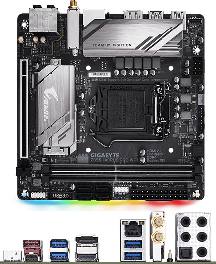 Gigabyte Z390 I AORUS PRO WIFI (fr i3, i5, i7 [Sockel LGA1151], Z390 Express, WLAN/BT, 2x M.2)