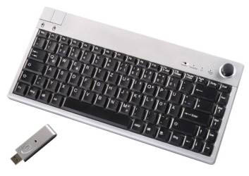 Wireless Funk-Tastatur mit Mausstick (10m Reichweite) [IT-Layout]
