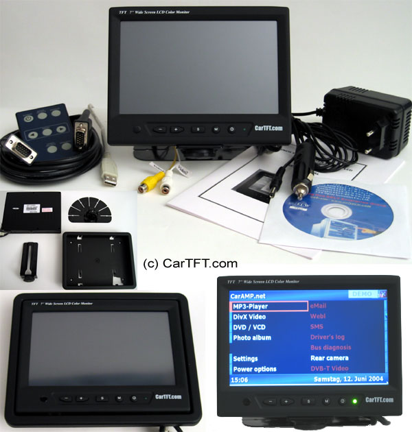 SP7 VGA 7" TFT - Touchscreen <b>PS/2</b> - PAL/NTSC - IR Remote